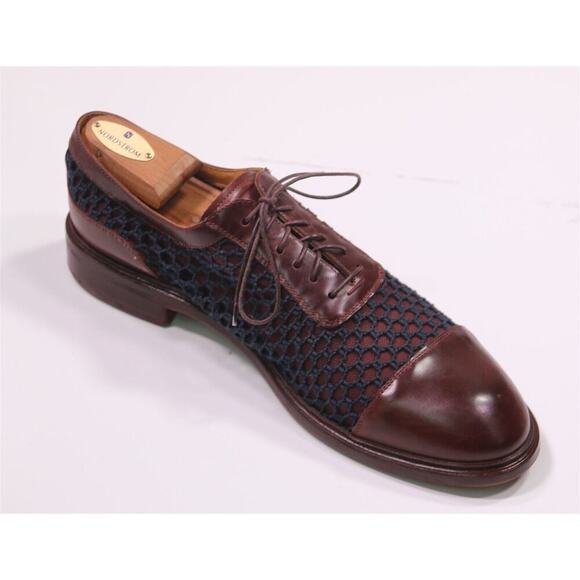 Paul Smith Oxblood Captoe Netted Oxford Leather Dress Shoes Eu 43 - US 10 - Picture 7 of 13